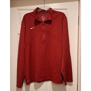 Nike Training Dri Fit Red Quarter Zip with Zip Up Pocket Size Extra Large